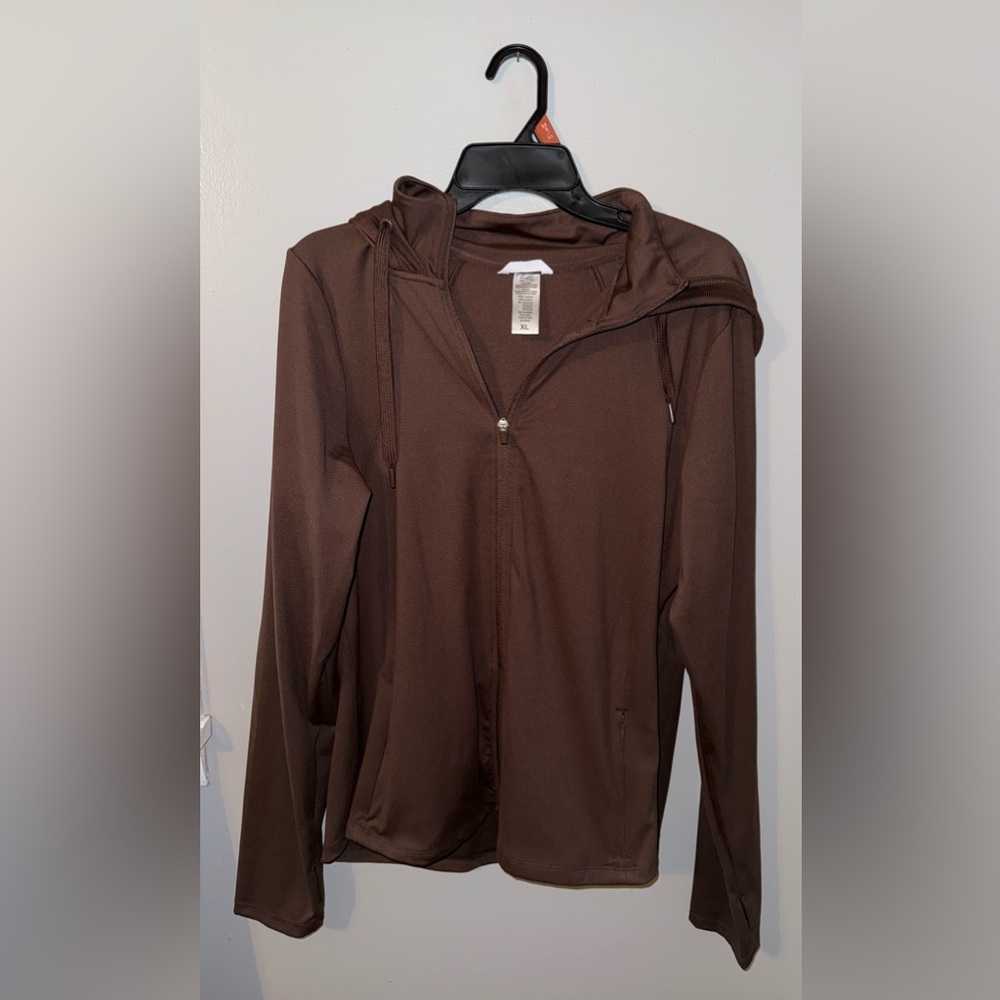 Brown Jockey hooded jacket